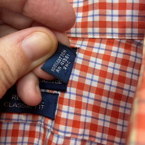 Polo Ralph Lauren Regent Shirt Men's 15.5 Orange Plaid Classic Fit Button Down - Picture 6 of 12